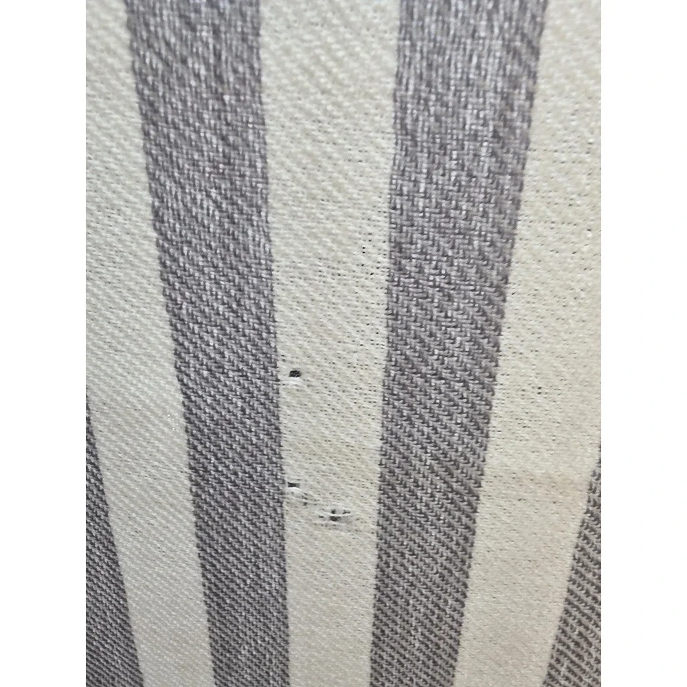 J.Crew Wool Scarf Grey White Striped Rectangle Wrap Shawl Stole Classic